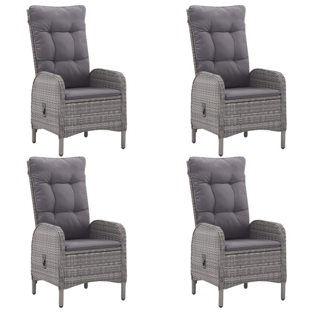 Ensemble à manger de jardin 5 pcs Gris