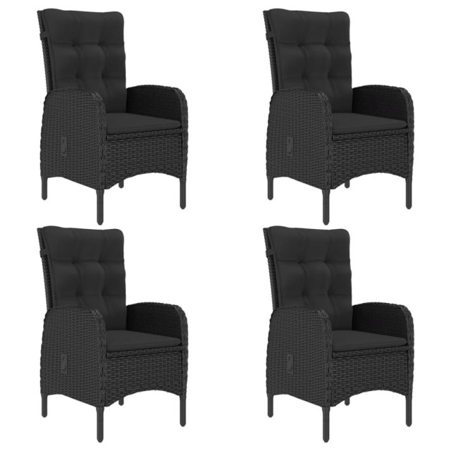 Ensemble à manger de jardin 5 pcs Noir