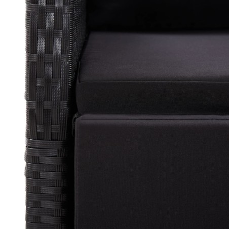 Ensemble à manger de jardin 3 pcs Noir