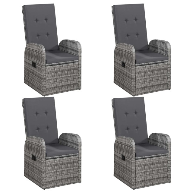 Ensemble à manger de jardin 5 pcs Gris