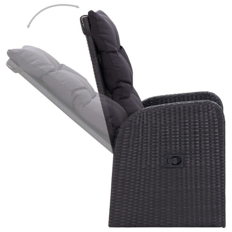 Ensemble à manger de jardin 5 pcs Noir