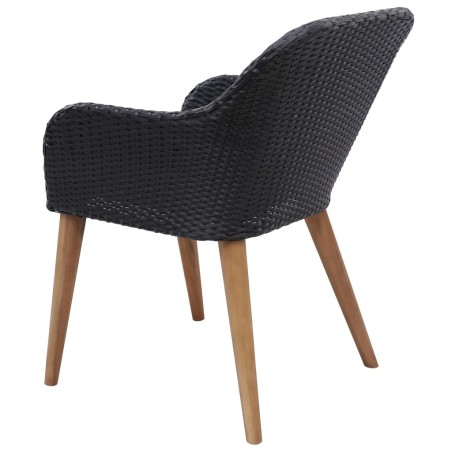 Ensemble à manger de jardin 3 pcs Noir