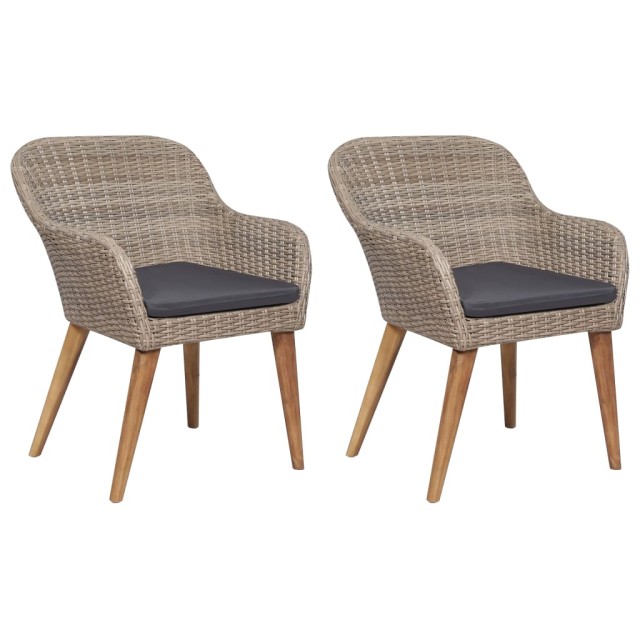 Ensemble à manger de jardin 3 pcs Marron