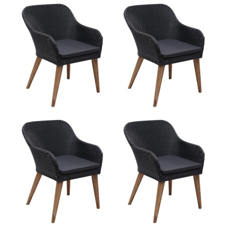 Ensemble à manger de jardin 5 pcs Noir