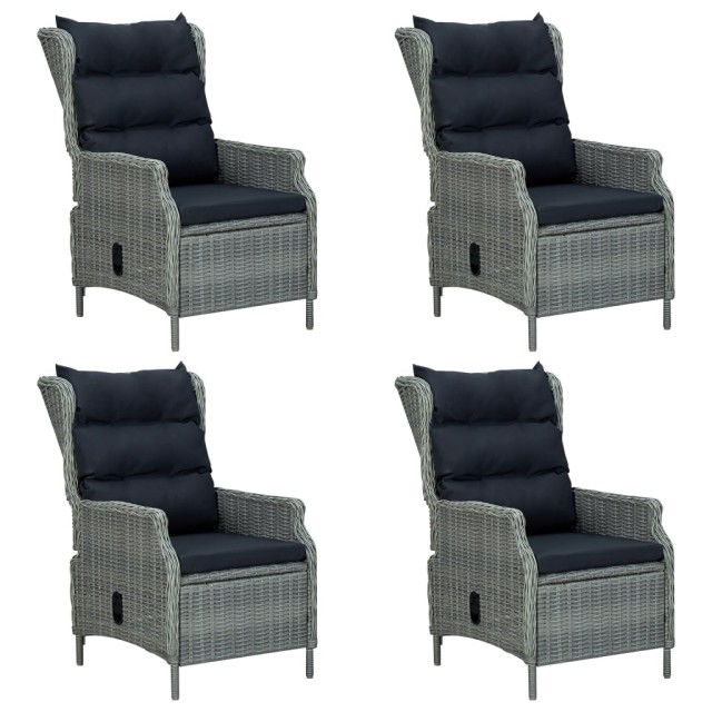 Ensemble à manger de jardin 5 pcs Gris clair