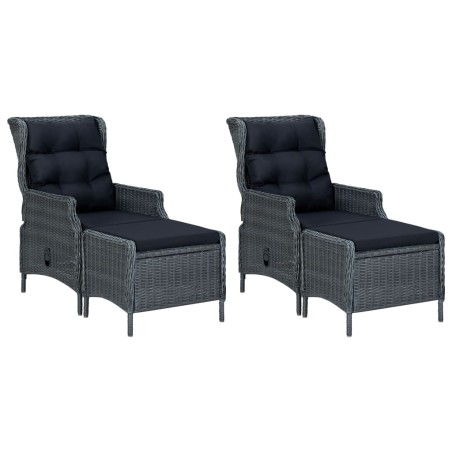 Ensemble à manger de jardin 5 pcs Gris foncé