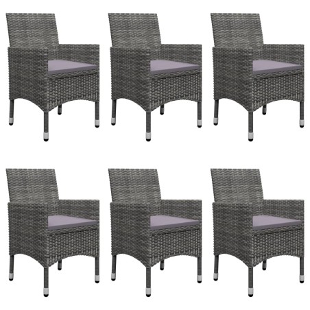 Ensemble à manger de jardin 7 pcs Gris