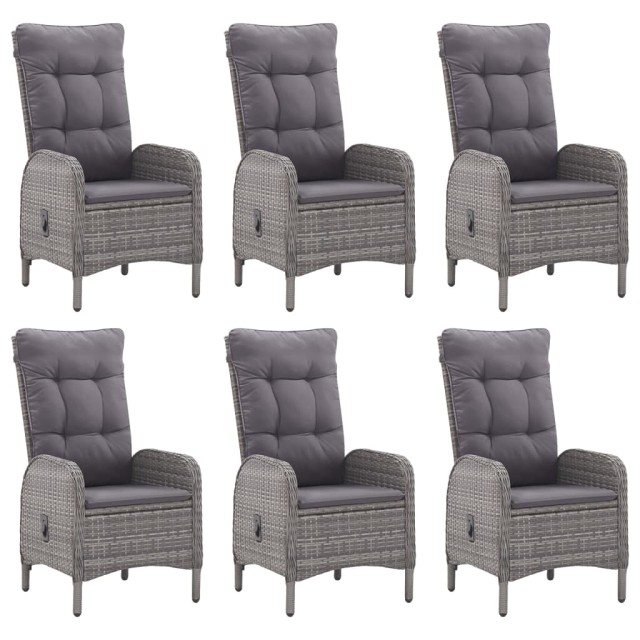 Ensemble à manger de jardin 7 pcs Gris