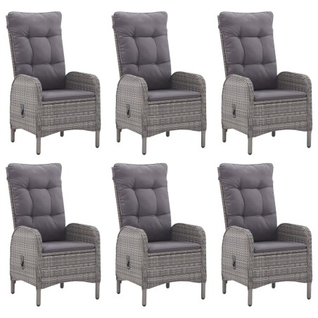 Ensemble à manger de jardin 7 pcs Gris