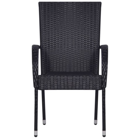 Ensemble à manger de jardin 5 pcs Noir