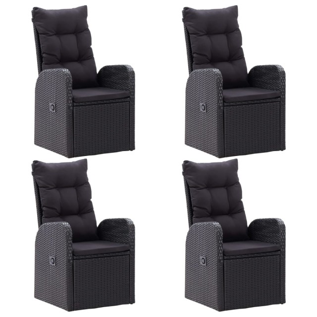 Ensemble à manger de jardin 5 pcs Noir