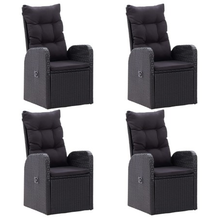 Ensemble à manger de jardin 5 pcs Noir