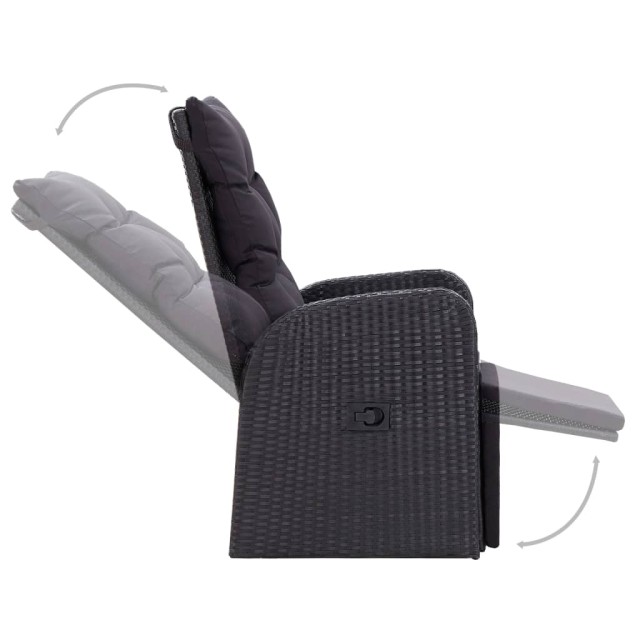 Ensemble à manger de jardin 5 pcs Noir