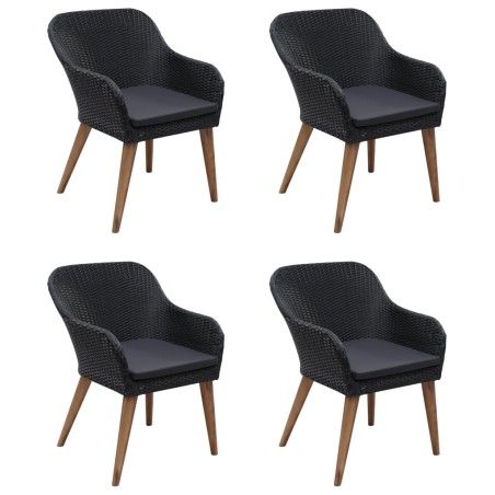 Ensemble à manger de jardin 5 pcs Noir