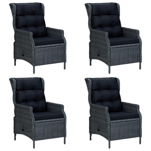 Ensemble à manger de jardin 5 pcs Gris foncé