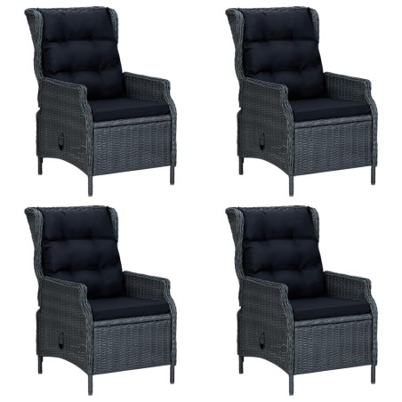 Ensemble à manger de jardin 5 pcs Gris foncé