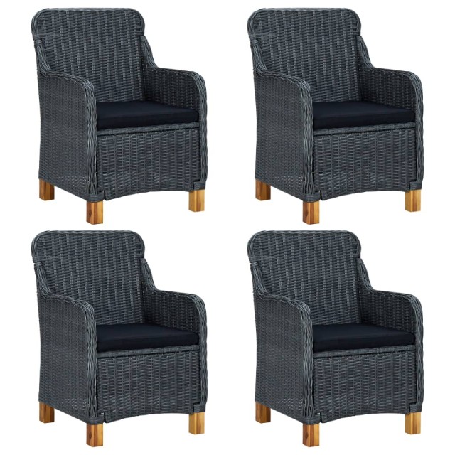 Ensemble à manger de jardin 5 pcs Gris foncé