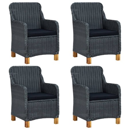 Ensemble à manger de jardin 5 pcs Gris foncé