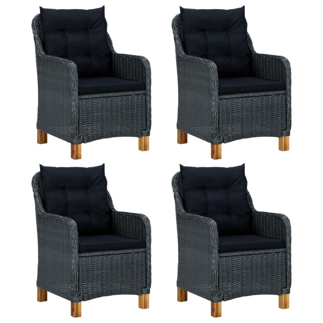 Ensemble à manger de jardin 5 pcs Gris foncé