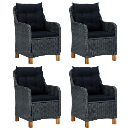 Ensemble à manger de jardin 5 pcs Gris foncé