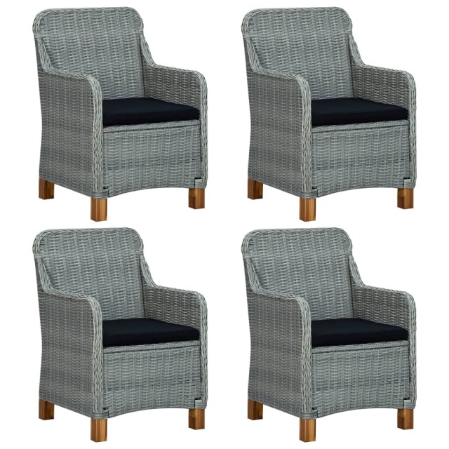 Ensemble à manger de jardin 5 pcs Gris clair