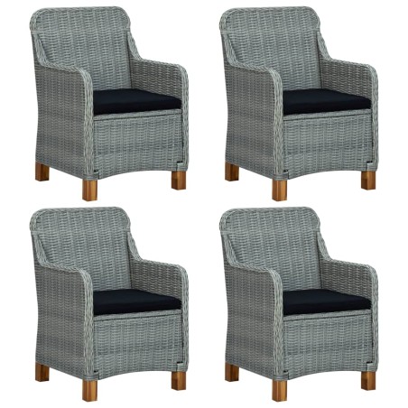 Ensemble à manger de jardin 5 pcs Gris clair