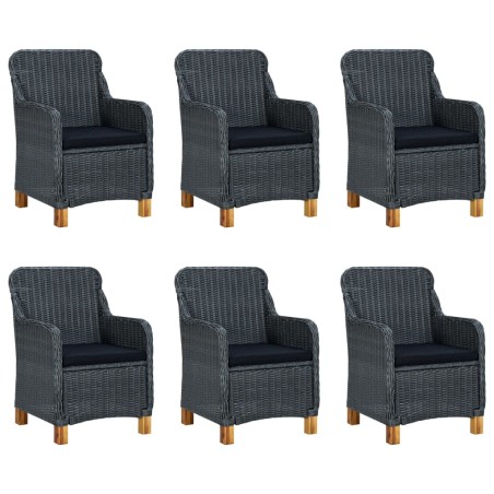 Ensemble à manger de jardin 7 pcs Gris foncé