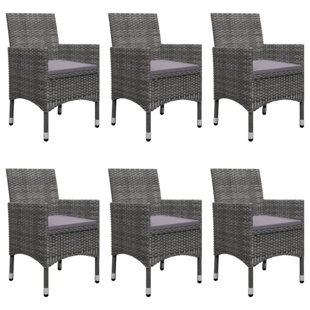 Ensemble à manger de jardin 7 pcs Gris