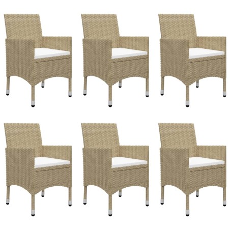 Ensemble à manger de jardin 7 pcs Beige