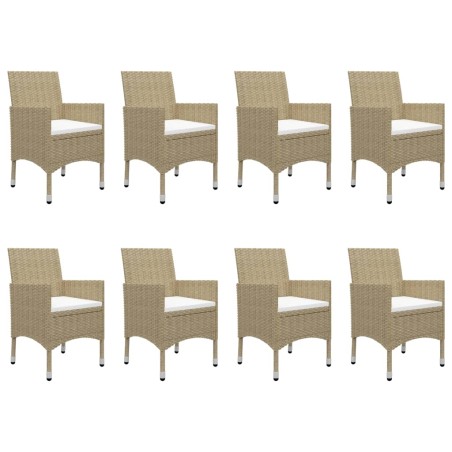 Ensemble à manger de jardin 9 pcs Beige