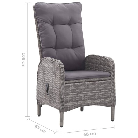 Ensemble à manger de jardin 7 pcs Gris