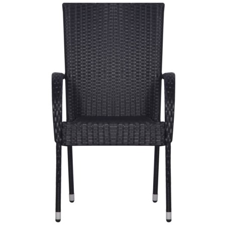 Ensemble à manger de jardin 7 pcs Noir