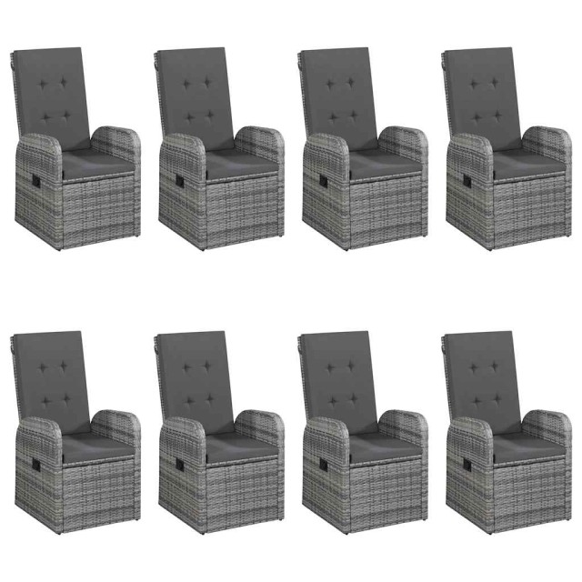 Ensemble à manger de jardin 9 pcs Gris