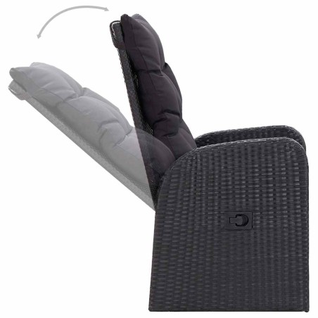 Ensemble à manger de jardin 9 pcs Noir