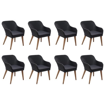 Ensemble à manger de jardin 9 pcs Noir 2