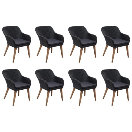 Ensemble à manger de jardin 9 pcs Noir
