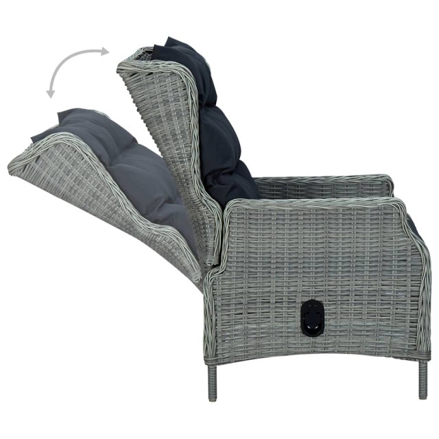 Ensemble à manger de jardin 7 pcs Gris clair