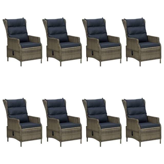 Ensemble à manger de jardin 9 pcs Marron