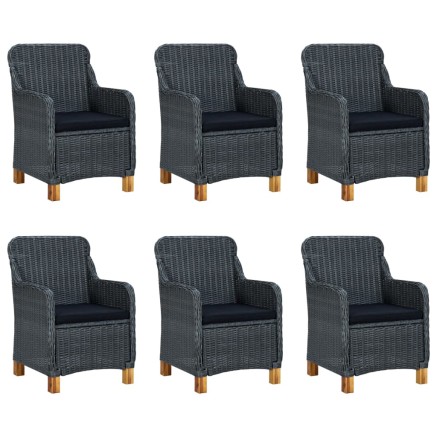 Ensemble à manger de jardin 7 pcs Gris foncé 2