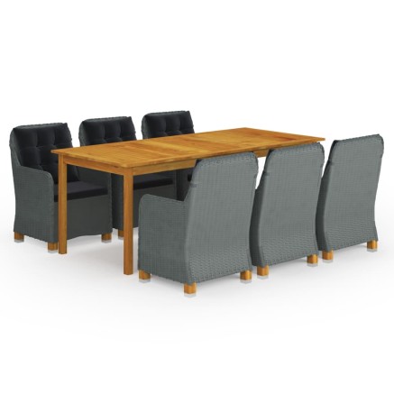 Ensemble à manger de jardin 9 pcs Gris clair