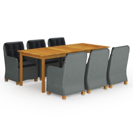 Ensemble à manger de jardin 9 pcs Gris clair