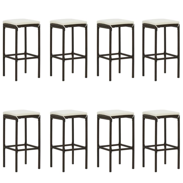 Ensemble de bar de jardin avec coussins 9 pcs Noir