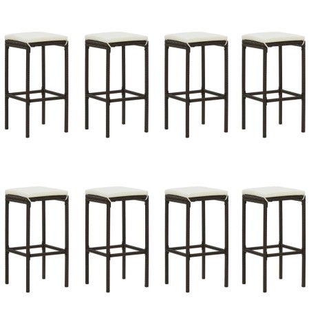 Ensemble de bar de jardin avec coussins 9 pcs Noir