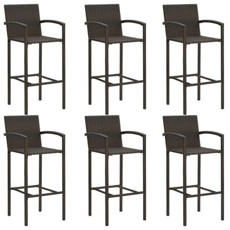 Ensemble de bar de jardin 7 pcs Marron