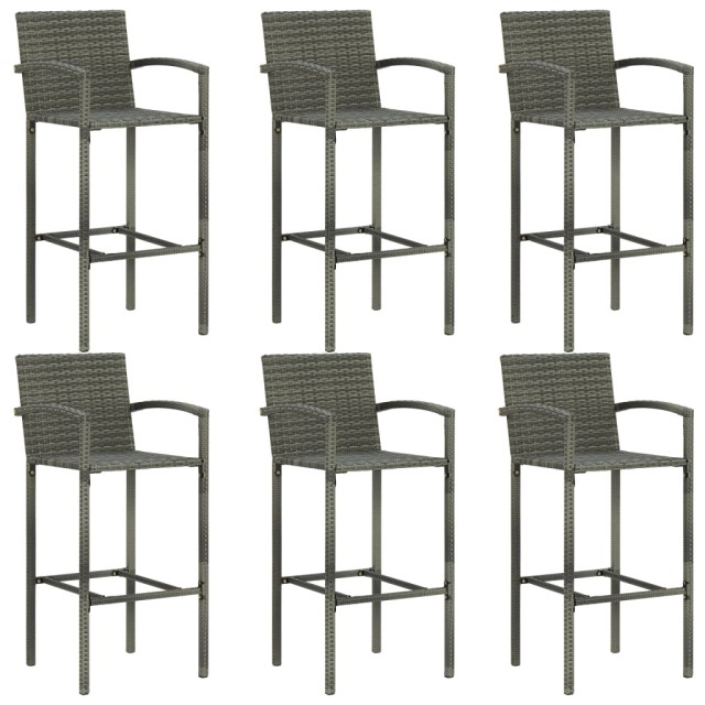 Ensemble de bar de jardin 7 pcs Gris