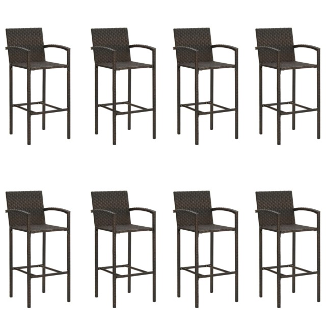 Ensemble de bar de jardin 9 pcs Marron