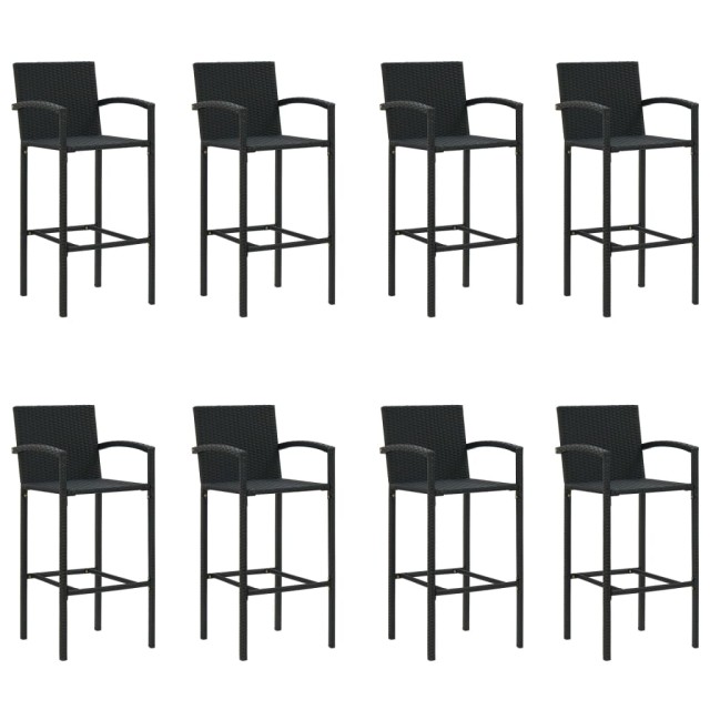 Ensemble de bar de jardin 9 pcs noir