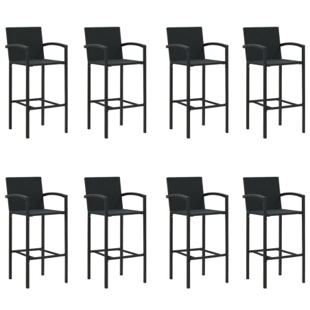 Ensemble de bar de jardin 9 pcs noir