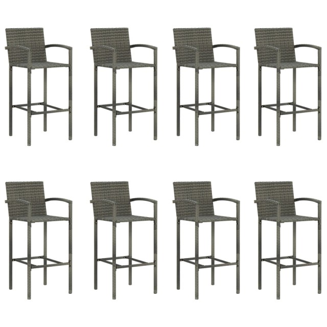 Ensemble de bar de jardin 9 pcs Gris