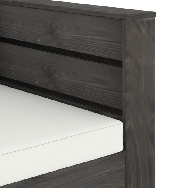 Salon de jardin 2 pcs avec coussins Bois imprégné de gris